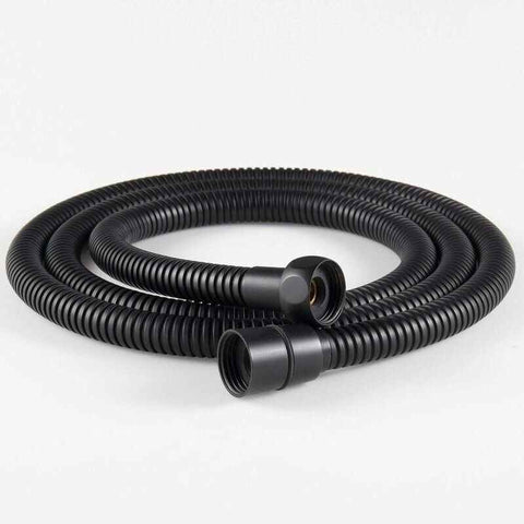 Stainless Steel Shower Hose, Kink-Resistant and Explosion-Proof, Brass Fittings, G1/2 Thread, 1.5 m Hose Length, Matte Black Finish