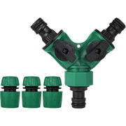 Garden Hose Connector, Garden Hose End, Y Hose Splitter, Garden Hose Tap Adapter, Gardena Connector with 2 Valve Outlets for Garden Tap, Green Finish In Australia - Darrahopens