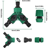 Garden Hose Connector, Garden Hose End, Y Hose Splitter, Garden Hose Tap Adapter, Gardena Connector with 2 Valve Outlets for Garden Tap, Green Finish In Australia - Darrahopens
