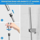 Water-Saving 1-Spray Hand Shower Head, 48 Nozzle Design, High Pressure Brass, G1/2 Thread, water-saving flow, pressure-boosted flow In Australia - Darrahopens