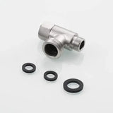 3-way 3/8" and 1/2" 3-way adapter Tee connector Stainless steel 3/8" water pipe T-connector, G1/2 Thread, Brushed Nickel Finish