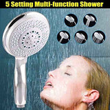 High Pressure Shower Head with 5 Spray Modes Adjustable Powerful Shower Head, Universal Shower Head for Bath, 1/2 Inch Interface, Chrome Finish In Australia - Darrahopens