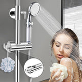 Hand Shower Holder for 16-27 mm Shower Rod Fit Rail, Adjustable Replacement Shower Holder, 360 Degree Rotation, with 2 Hooks, Chrome Finish