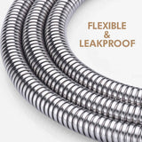 Stainless Steel Shower Hose, 2.5 m Length, EPDM Inner Hose, Flexible Bathroom Connection, pressure-boosted flow, Silver Finish In Australia - Darrahopens