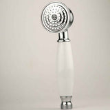 Complete bathroom shower head, anti-limescale shower head with ceramic handle, silver shower head, Chrome/White Finish Options In Australia - Darrahopens