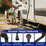 RV Shower Faucet Set with Handheld Showerhead and Hose, 4 Inch Metal Fixture for Camper Trailer, Black, for RV Camper Trailer and Mobile Home Use