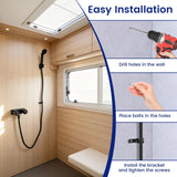 RV Shower Faucet Set with Handheld Showerhead and Hose, 4 Inch Metal Fixture for Camper Trailer, Black, for RV Camper Trailer and Mobile Home Use