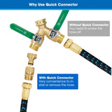 Garden Hose Quick Connector Set Solid Brass No Leak 3/4 Inch Thread Water Fitting for Garden Irrigation 6 Pack