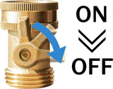 Garden Hose Shut Off Valve 3/4 Inch Solid Brass Heavy Duty Flow Control for Garden Watering Gold 4 Pack, Brass Construction