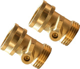 Garden Hose Shut Off Valve 3/4 Inch Solid Brass Heavy Duty Flow Control for Garden Watering Gold 4 Pack, Brass Construction