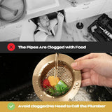 Kitchen Sink Strainer 2 Pack, Stainless Steel Drain Basket Cover Food and Hair Catcher for Kitchen Sink, Champagne Bronze, 4.4 Inch