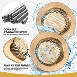 Kitchen Sink Strainer 2 Pack, Stainless Steel Drain Basket Cover Food and Hair Catcher for Kitchen Sink, Champagne Bronze, 4.4 Inch In Australia - Darrahopens