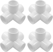 3/4 Inch 5 Way PVC Pipe Fittings, Furniture Grade Elbow Corner Connectors for DIY Greenhouse and Tent, White, 4 Pack In Australia - Darrahopens