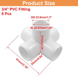 3/4 Inch 5 Way PVC Pipe Fittings, Furniture Grade Elbow Corner Connectors for DIY Greenhouse and Tent, White, 4 Pack In Australia - Darrahopens