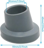Shower Chair Rubber Tips 4 Pack, Non Slip Slope Replacement Feet Pads Floor Protectors for Tub Transfer Bench, 1 1/8 Inch ID Gray In Australia - Darrahopens