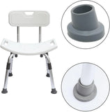 Shower Chair Rubber Tips 4 Pack, Non Slip Slope Replacement Feet Pads Floor Protectors for Tub Transfer Bench, 1 1/8 Inch ID Gray