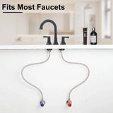 Faucet Supply Lines Braided Stainless Steel 3/8 Comp x M10 Male Connector for Faucet Installation 40 Inch 2 Pack