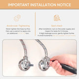 Faucet Supply Lines Braided Stainless Steel 3/8 Comp x M10 Male Connector for Faucet Installation 40 Inch 2 Pack
