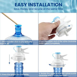 5 Gallon Water Dispenser Valve Reusable Plastic Spigot Faucet for 55mm Non Threaded Crown Top Jugs and Bottles, 2 Pack