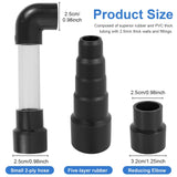 Vacuum Hose To PVC Pipe Adapter, HVAC Drain Line Cleaner Attachment for AC Condensate Drain Cleaning, Black, 2 Pack