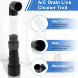 Vacuum Hose To PVC Pipe Adapter, HVAC Drain Line Cleaner Attachment for AC Condensate Drain Cleaning, Black, 2 Pack
