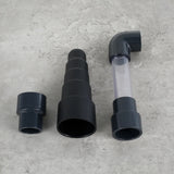 Vacuum Hose To PVC Pipe Adapter, HVAC Drain Line Cleaner Attachment for AC Condensate Drain Cleaning, Black, 2 Pack
