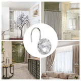 12 Pcs Shower Curtain Hooks Acrylic Crystal Diamond Decorative Rustproof Rings for Bathroom Rods White, Daily Comfort Use In Australia - Darrahopens