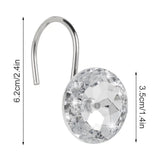 12 Pcs Shower Curtain Hooks Acrylic Crystal Diamond Decorative Rustproof Rings for Bathroom Rods White, Daily Comfort Use