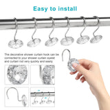 12 Pcs Shower Curtain Hooks Acrylic Crystal Diamond Decorative Rustproof Rings for Bathroom Rods White, Daily Comfort Use In Australia - Darrahopens