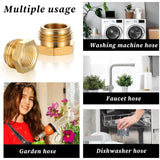 Brass Garden Hose Adapter, G 1/2 BSP Female to 3/4 GHT Male Threaded Connector for Garden Hose, 2 Pack, Brass Construction