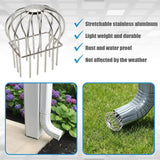 2 Pack Square Gutter Downspout Guard, 304 Stainless Steel Leaf Debris Strainer for 2 x 3 Inch Drains, Roof Garden Use