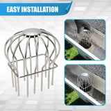2 Pack Square Gutter Downspout Guard, 304 Stainless Steel Leaf Debris Strainer for 2 x 3 Inch Drains, Roof Garden Use