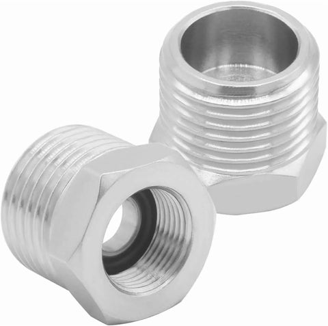 2 Pack Pipe Fitting Reducer Bushing, Nickel Plated Brass, 1/2 G Male to 3/8 Compression Female for Plumbing Connections In Australia - Darrahopens