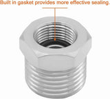 2 Pack Pipe Fitting Reducer Bushing, Nickel Plated Brass, 1/2 G Male to 3/8 Compression Female for Plumbing Connections In Australia - Darrahopens