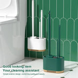 3 In 1 Toilet Brush and Plunger Set with Vented Holder, Heavy Duty Wall Mounted Bathroom Cleaning Kit, Dark Green