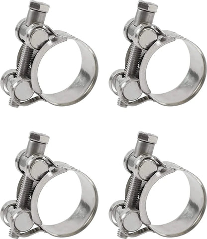 4 Pack 1 Inch T Bolt Hose Clamps, Heavy Duty Stainless Steel, for 26mm to 28mm ID Hoses, Silver, Stainless Steel Construction In Australia - Darrahopens