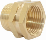 Brass Pipe Fittings Adapter, 3/4 Inch Female GHT to Male NPT Thread for Garden Hose and Plumbing, 4 Pack, Brass Construction