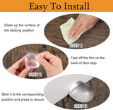 4 Pcs Floor Door Stopper, Self Adhesive Clear Rubber Wall Protector Bumper for Shower Doors, Home Office Furniture Glass Mirror