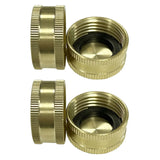 Brass Garden Hose End Caps 4 Pack, 3/4 Inch Female Faucet Plugs with Gaskets for Outdoor Watering Leak Repair, Brass Construction
