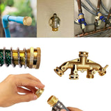 Brass Garden Hose End Caps 4 Pack, 3/4 Inch Female Faucet Plugs with Gaskets for Outdoor Watering Leak Repair, Brass Construction