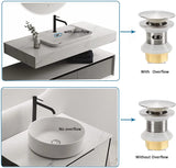 Bathroom Sink Drain Pop Up Assembly with Detachable Strainer Basket, Stainless Steel for Vanity Sink, Brushed Nickel