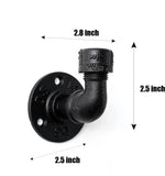 Bathroom Towel Hooks 3 Pack, Vintage Industrial Pipe Wall Mounted Heavy Duty Hooks for Farmhouse Kitchen, Black In Australia - Darrahopens