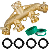Brass Garden Hose 4 Way Splitter Bundle, Heavy Duty Aluminum Quick Connect Fittings for Yard and Garden Use, Aluminum Construction In Australia - Darrahopens