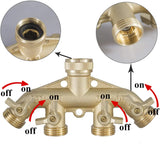Brass Garden Hose 4 Way Splitter Bundle, Heavy Duty Aluminum Quick Connect Fittings for Yard and Garden Use, Aluminum Construction In Australia - Darrahopens