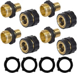 Brass Garden Hose 4 Way Splitter Bundle, Heavy Duty Aluminum Quick Connect Fittings for Yard and Garden Use, Aluminum Construction