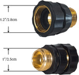 Brass Garden Hose 4 Way Splitter Bundle, Heavy Duty Aluminum Quick Connect Fittings for Yard and Garden Use, Aluminum Construction