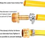 Garden Hose Repair Mender Kit Brass 1/2 Inch Fittings with Stainless Clamps for Hose Repair 3 Set, Brass Construction