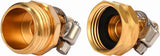 Garden Hose Repair Mender Kit Brass 1/2 Inch Fittings with Stainless Clamps for Hose Repair 3 Set, Brass Construction