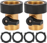 Brass Garden Hose Shut Off Valve Heavy Duty Water Control for Garden Hose 3/4 Inch 2 Pack, Brass Construction, Heavy Duty Use