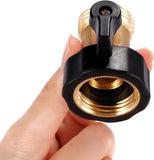 Brass Garden Hose Shut Off Valve Heavy Duty Water Control for Garden Hose 3/4 Inch 2 Pack, Brass Construction, Heavy Duty Use